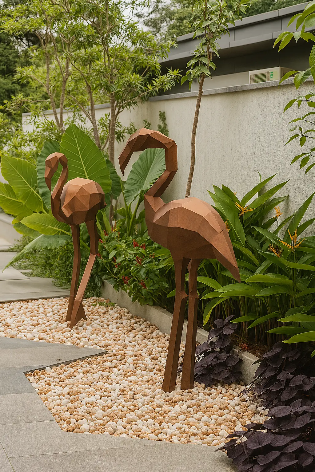 Flamingos Corten steel sculpture by FormForge