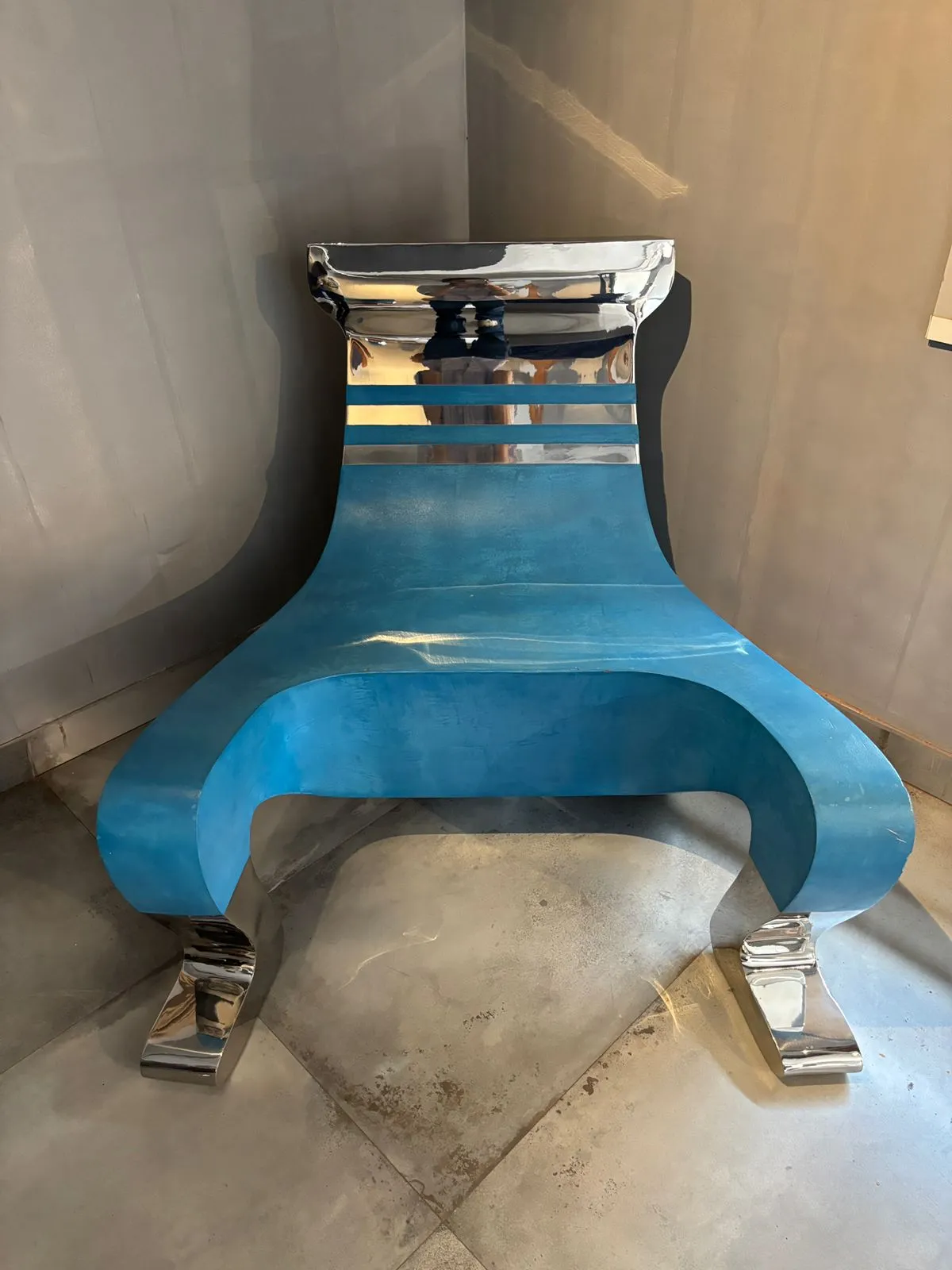 Lap Chair Stainless steel sculpture by FormForge