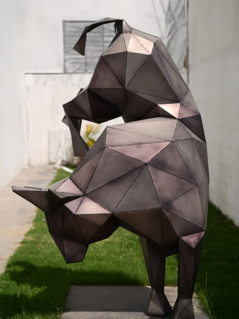 Bull Stainless steel sculpture