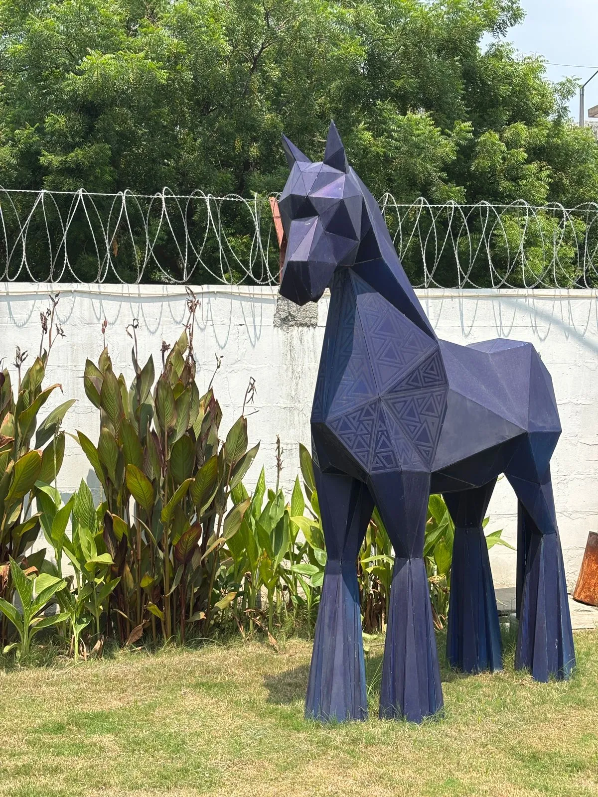 Gilded Stallion Stainless steel sculpture by FormForge