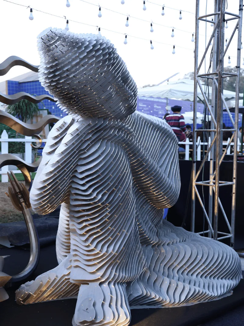 Dreaming of Dharma spiritual sculpture in Noida, India, 2024