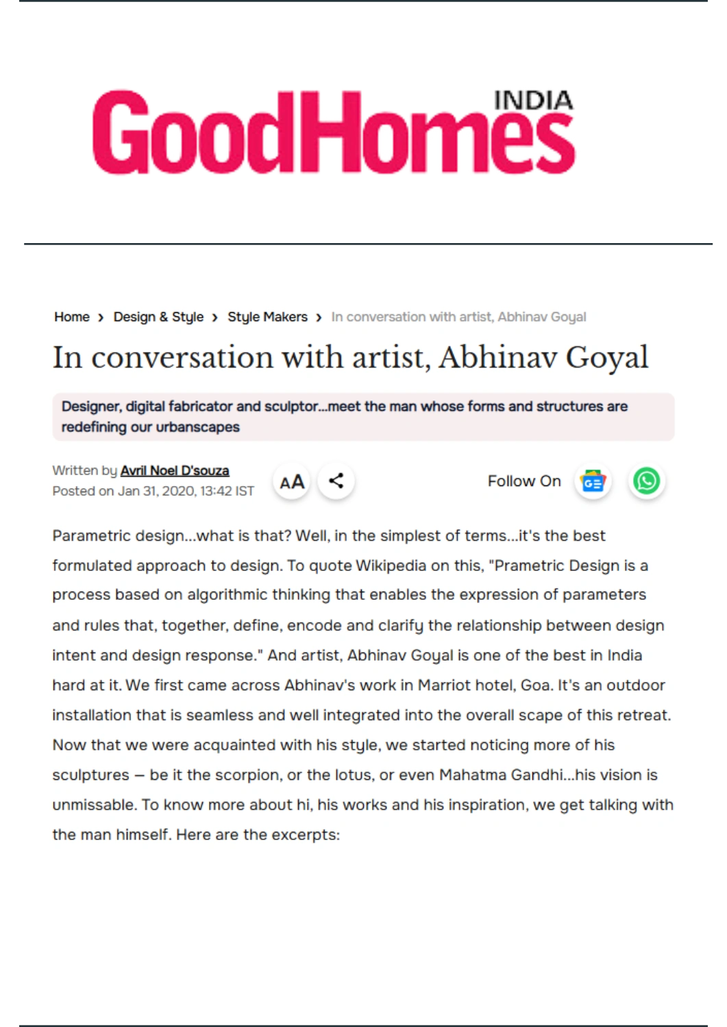 GoodHomes publication featuring FormForge