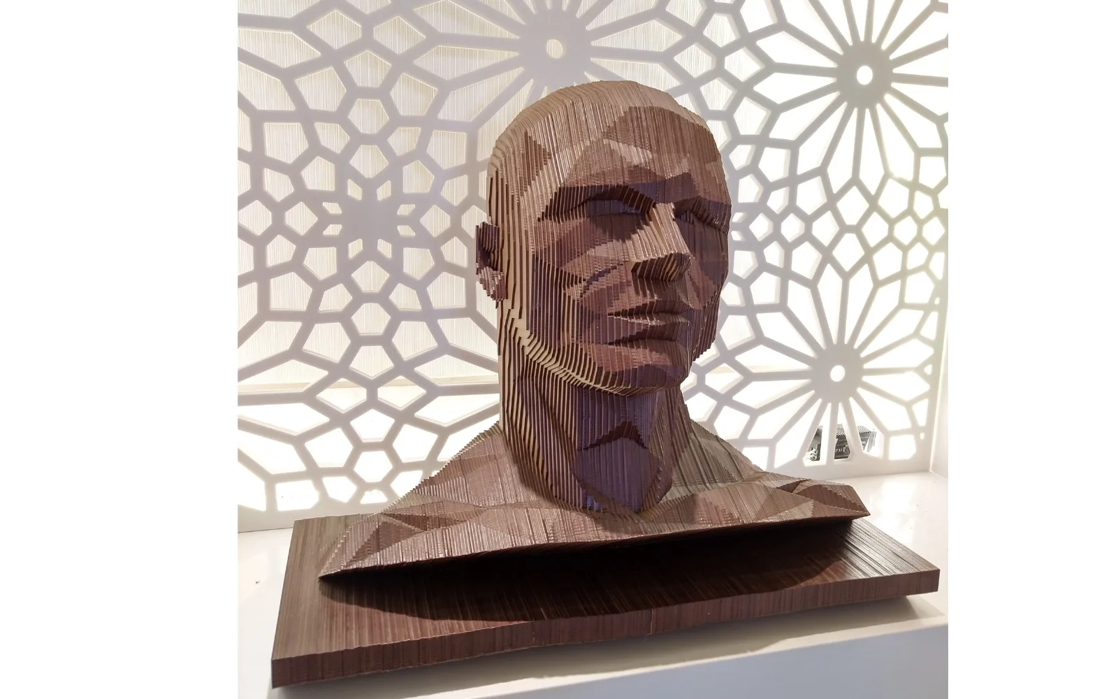 Custom metal bust sculpture — portrait commission in bronze and stainless steel by FormForge India