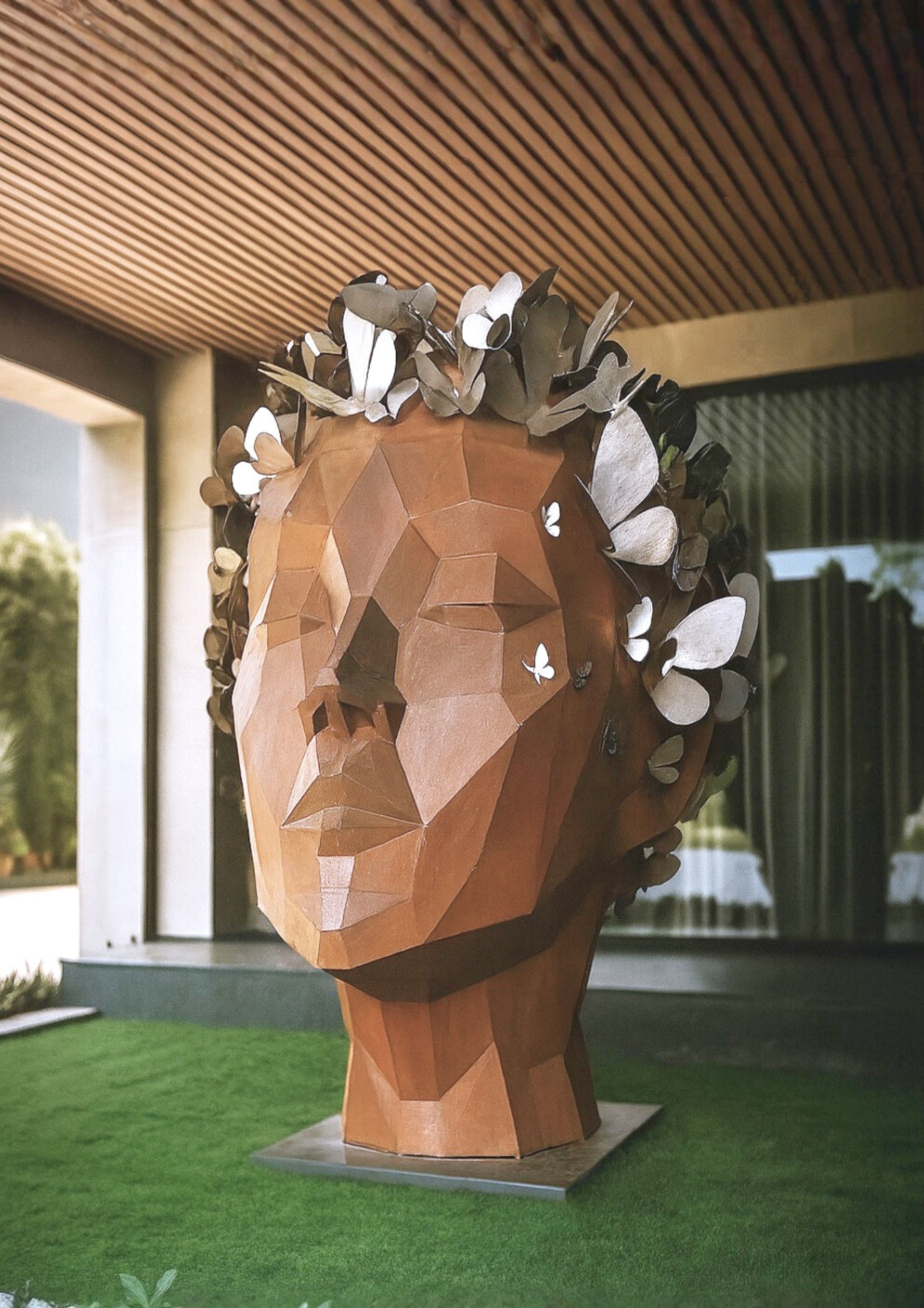 Urban Metamorphosis — corten steel face sculpture, New Delhi, by FormForge
