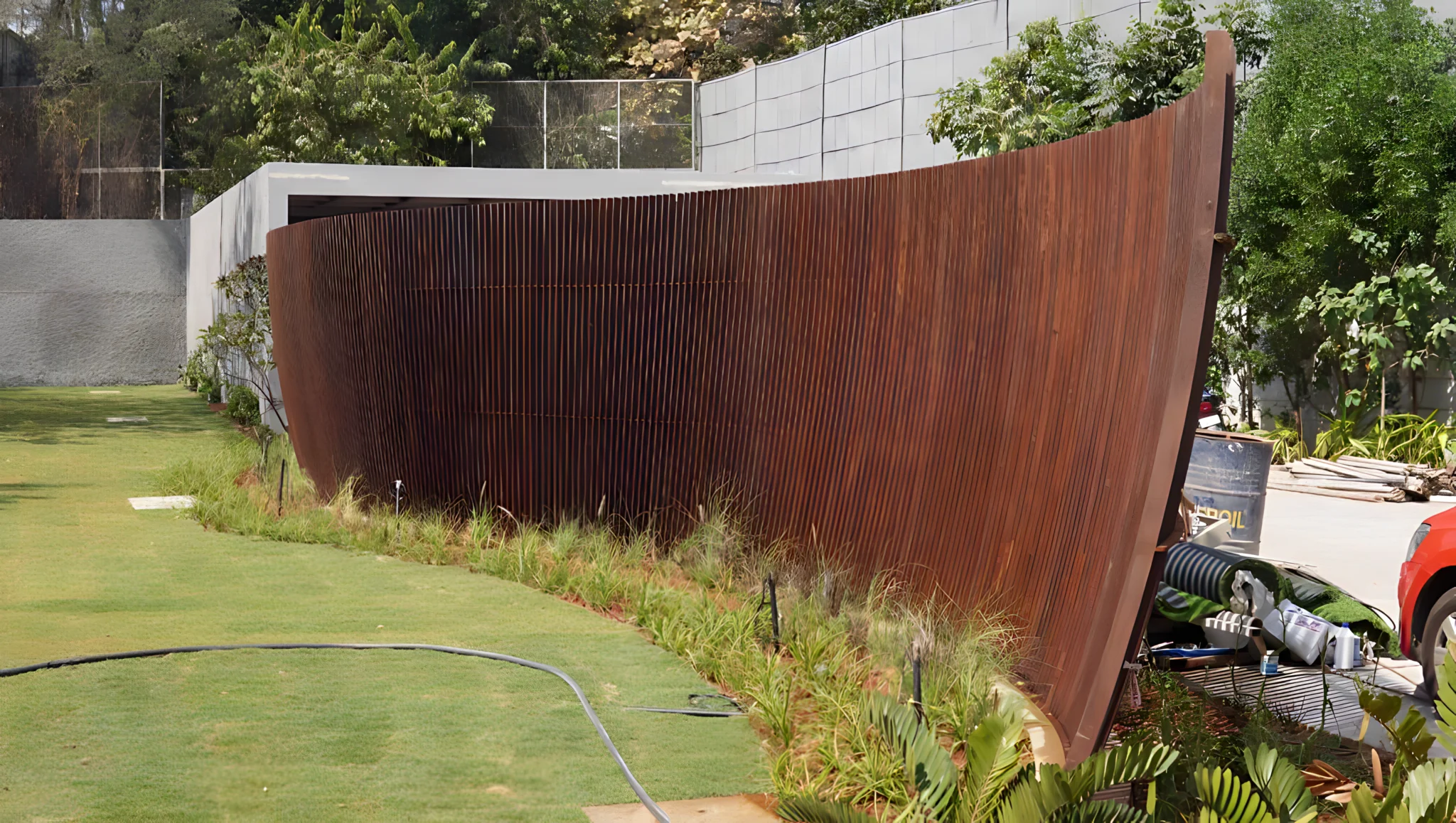 Corten steel wall sculpture by FormForge — weathering steel wall installation, India