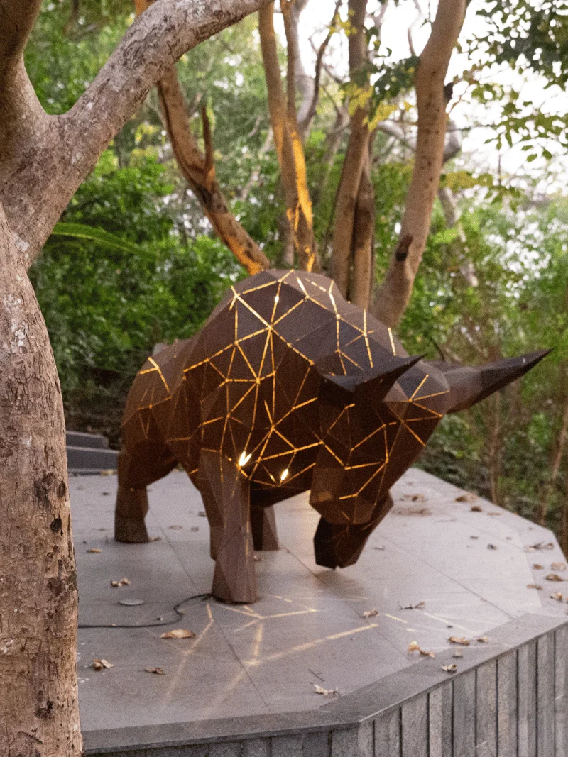 Raging Bull corten steel Sculpture in Goa, India, 2024