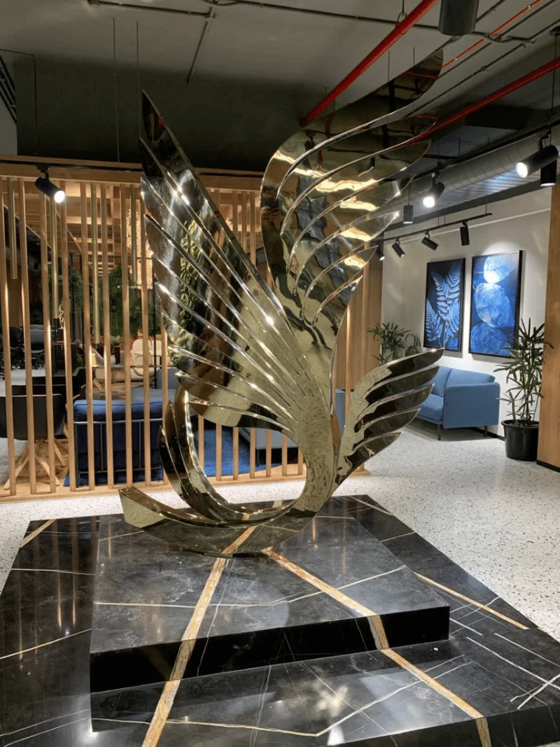 The Wing Sculpture modern metal installation in Gurugram, India, 2022